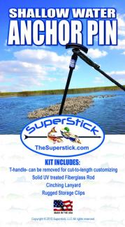 Superstick Shallow Water Anchor Pin System, 5/8-7 FT 5/8" x 7', - 5/8-7 FT