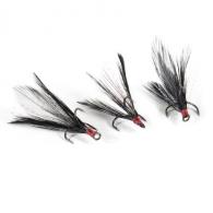 Clam Feathered Gaff Treble Size 12, Black, 3 Pack - 16835