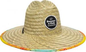 Outdoor Cap Cove Banner & Oak Logo Life Guard Straw Hat, Natural, One Size Fits Most - Cove