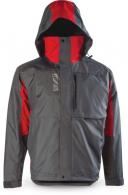 Rapala Rain Jacket, 100% Polyester, 2 Layer Constuction, Tape Sealed Seams, Grey Red, Large - RR1J-L