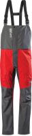 Rapala Rain Bib, 100% Polyester, 2 Warming Pockets, Adjustable Suspenders, Grey Red, Large - RR1B-L