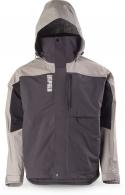 Rapala Rain Pro Jacket, 100% Polester, 3-Layer Construction, Waterproof/Beathable, Grey Black, Large - RR1PJ-L