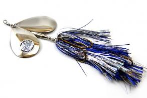 Musky Mayhem Double Cowgirl Musky Spinner, 2.8oz, 10", 7/0 Hooks, Blue Silver Nickel - DC005