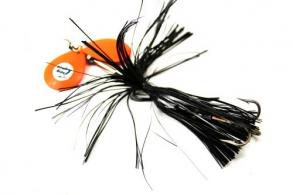 Musky Mayhem Baby Girl Musky Spinner, 1.8 oz, 4/0 Hook, 2 #6 Blades, Black Orange - BG024