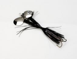 Musky Mayhem Baby Girl Musky Spinner, 1.8 oz, 4/0 Hook, 2 #6 Blades, Black Nickel - BG001