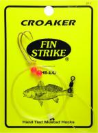 Fin Strike Croaker Rigs w/Snelld Hooks w/Red Beads,Swivel,Sinker Loop Gld Hi-Lo 2Pk Baitholder - 211