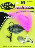 Fin Strike ProSeries Fluke Rig Shiner Hook Blk w/Upturned Eye Pnk BucktailTeaser Sinker Snap Sz4/0 - PFK0240P