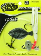 Fin Strike ProSeries Fluke Rig Shiner Hook Blk w/Upturned Eye Wht Squid Skirt Sinker Snap Sz4/0 - PFK0340WH