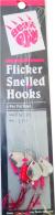 Bear Paw  Flicker Snelled Hook, Size 1/0, Baitholder, Red, 12" Mono, 6 per Pack - FNRBH-1/0