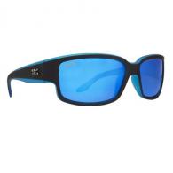 Calcutta Blackjack Sunglasses Matte Black w/Blue Backspray Frame Blue Mirror Lens - BBS1BM