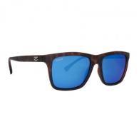 Calcutta Intruder Sunglasses Matte Tortoise Fade to Black Frame Blue Mirror Lens - IF1BMMTORT