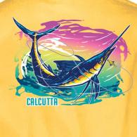 Calcutta Watercolor Marlin T-Shirt No Pocket Yellow Haze Med - WCM-YH-M