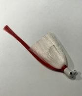 R&R 2 oz Flare Hawk Jig with white hd, white skirt, and red - FHWHWHRD2