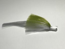 R&R 1 oz Flare Hawk Jig - White Head, Olive/White Body, Gray - FHOlive1