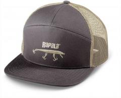 Rapala Hi-Pro 7 Panel Cap Embroidered Logo, Snapback, Grey - RHP7C02