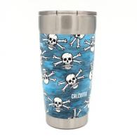Calcutta Stainless Steel Double Wall Vacuum Seal Traveler Cup 20oz w/Lid Repeat Skull pattern - CSST20-REPEAT