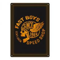 Rivers Edge Products Tin Sign, 17" x 12" Weatherproof Metal Wall Art, Fast Boys - 2824