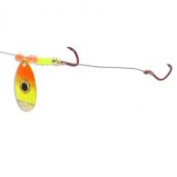 JB Lures Hot-Flash 2-Hook Harness #960 Series Hammered Gold-Chartreuse-Orange - 961C