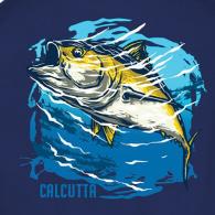 Calcutta Watercolor Tuna T-Shirt No Pocket Navy Heather 2XL - WCT-NVY-2XL