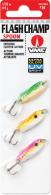 VMC Flash Champ Spoon Kit, 3/4", 1/32 oz, Sz 14 Treble, Glow Green Fire UV, Glow Orange Fire UV, Glow Pink Fire UV, 3 - FCS132GUV3