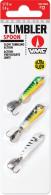 VMC Tumbler Spoon Kit, 1-1/2", 1/8 oz, Sz 10 Treble, Glow Fire Tiger, Glow Hot Perch, Glow Tiger, 3pk - TMS18G3