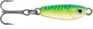 VMC BLS18GGFU Bull Spoon, Sinking, 1", 1/8 oz, Sz 10 Treble, Glow Green Fire UV - BLS18GGFU