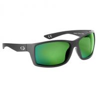 Flying Fisherman Rafter Floating Sunglasses, Polarized, Matte Black Frame, Green Mirror Lenses - 8103BAG