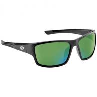 Flying Fisherman Sand Bank Sunglasses, Polarized, Matte Black Frame, Green Mirror Lenses - 7712BAG