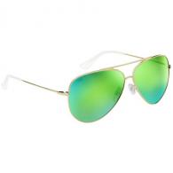 Flying Fisherman Crew Sunglasses, Polarized, Gold Frame, Green Mirror Lenses - 7874CAG