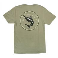 Calcutta Circle Marlin Short Sleeve Garment Dyed T-shirt Safari Green 2XLarge - CM-SafG-2XL