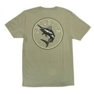 Calcutta Circle Marlin Short Sleeve Garment Dyed T-shirt Safari Green 3XLarge - CM-SafG-3XL