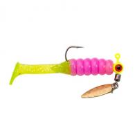 Mr. Crappie Sausage Head Spin Jig - 1/16oz - Electric Chicken - MRCSHSIPS116-60