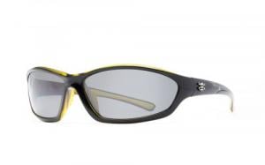Calcutta Bowman Sunglasses Shiny Black/Sil Mirror/ Yellow 66mm - BW1SM