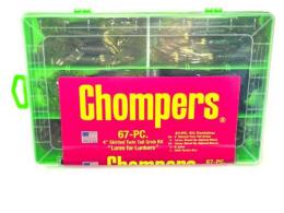 Chompers 4" Skirted Twin Tail Grub Kit - 67 pc kit