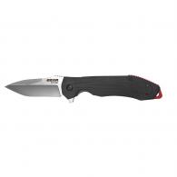 Bear & Son Cutlery Framelock, 3 1/4" Blade, Black G10 Handle, Satin Blade, Ball Bearing Action, Clip, Box - 61122