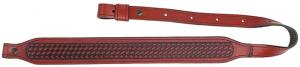 AA&E Leathercraft Brown Leather Long Taper Gunsling with Basketweave Embossing - 8502056 210