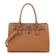 Jessie & James Dina Concealed Carry Lock and Key Satchel - Tan - AMC23303L TN