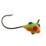 Clam Pro Tackle Confetti Drop XL Jig - #6 - 1/16 oz - Chartreuse Multi-Color Glow Dot - 118702