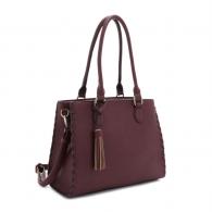 Jessie & James Lioness Concealed Carry Satchel Bag w/ Tassel - Wine - SMC60077 WN