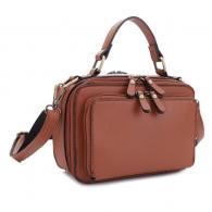 Jessie & James Pandora Compact Concealed Carry Crossbody Satchel Purse - Tan - SMC60111 TN