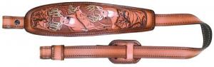AA&E Leathercraft Tan Leather Trophy GunGunsling with Embossed Deer Heads and Leaping Deer - 8504759 270