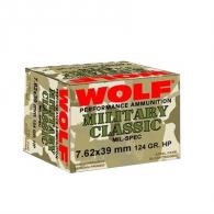 Wolf Ammo Military Classic 7.62x39mm 124gr JHP 20/bx (20 rounds per box)