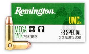 Remington UMC 38 Spl 130gr MC 250/bx (250 rounds per box)