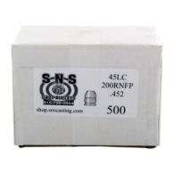 SNS CAST BULLET 45LC .452 200GR RNFP