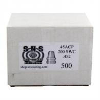SNS CAST BULLET 45ACP .452 200GR SWC - SS45200SWC