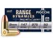 Main product image for Fiocchi Full Metal Jacket 9mm Ammo 50 Round Box
