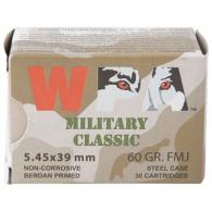 Wolf Military Classic 5.45x39 60gr FMJ 30/bx - WOMC545BFMJ Wolf Military Classic 5.45x39 60gr FMJ 30/bx - WOMC545BFMJ