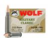 Wolf Military Classic Ammo 223 Remington 55gr Full Metal Jacket 20 Round Box - WOMC22355FMJ