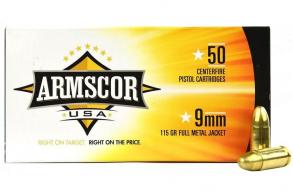 Armscor Ammo 9mm 115gr FMJ 50/bx - 50043PH Armscor Ammo 9mm 115gr FMJ 50/bx - 50043PH