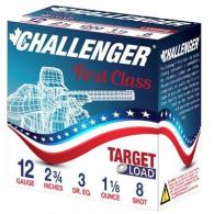 Main product image for Challenger Target Load 12 GA 2 3/4dr. 1oz. #8 250 round case